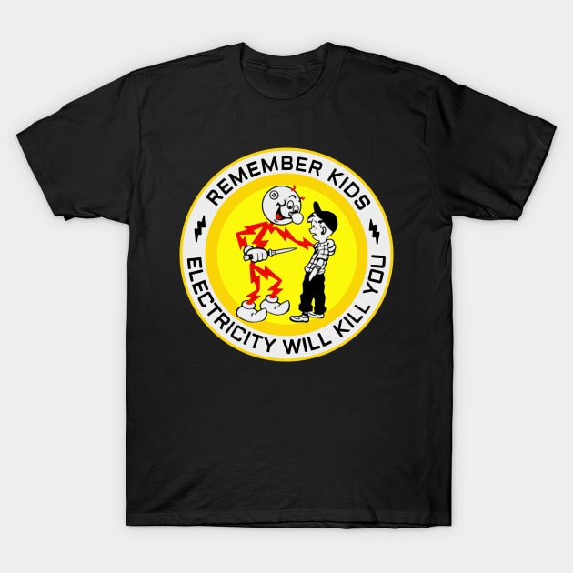 Electricity Will Kill You Kids T-Shirt by den.make